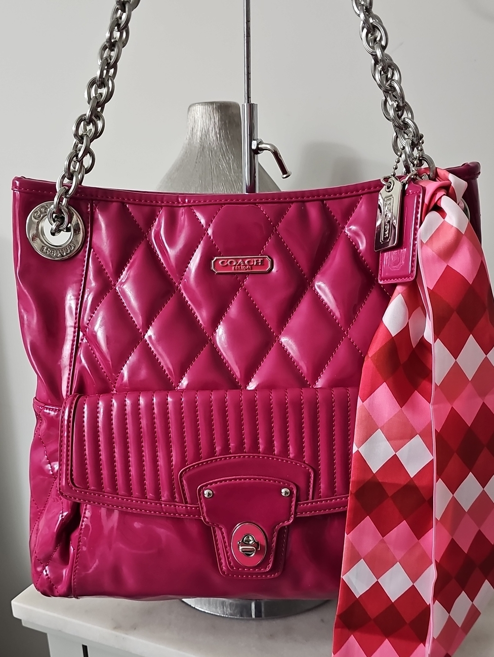 Coach Poppy Quilted Leather Slim Tote